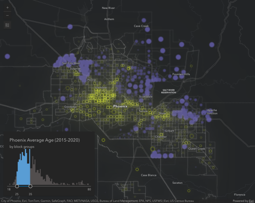 Color Slider Histogram Map