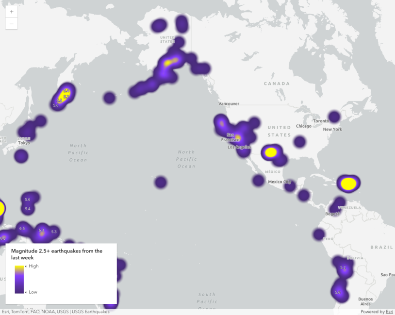 Heatmap Visualization of Earthquakes